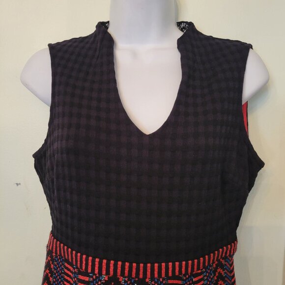 Anthropologie Maeve 4P Sleeveless Fit Flare Dress Chevron Skirt CAROLINA - Picture 5 of 8